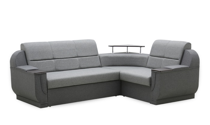 Угловой диван Меркурий Лайт (255х190, ППУ) Светло-серый с серым DNKMRCL-7-8 фото