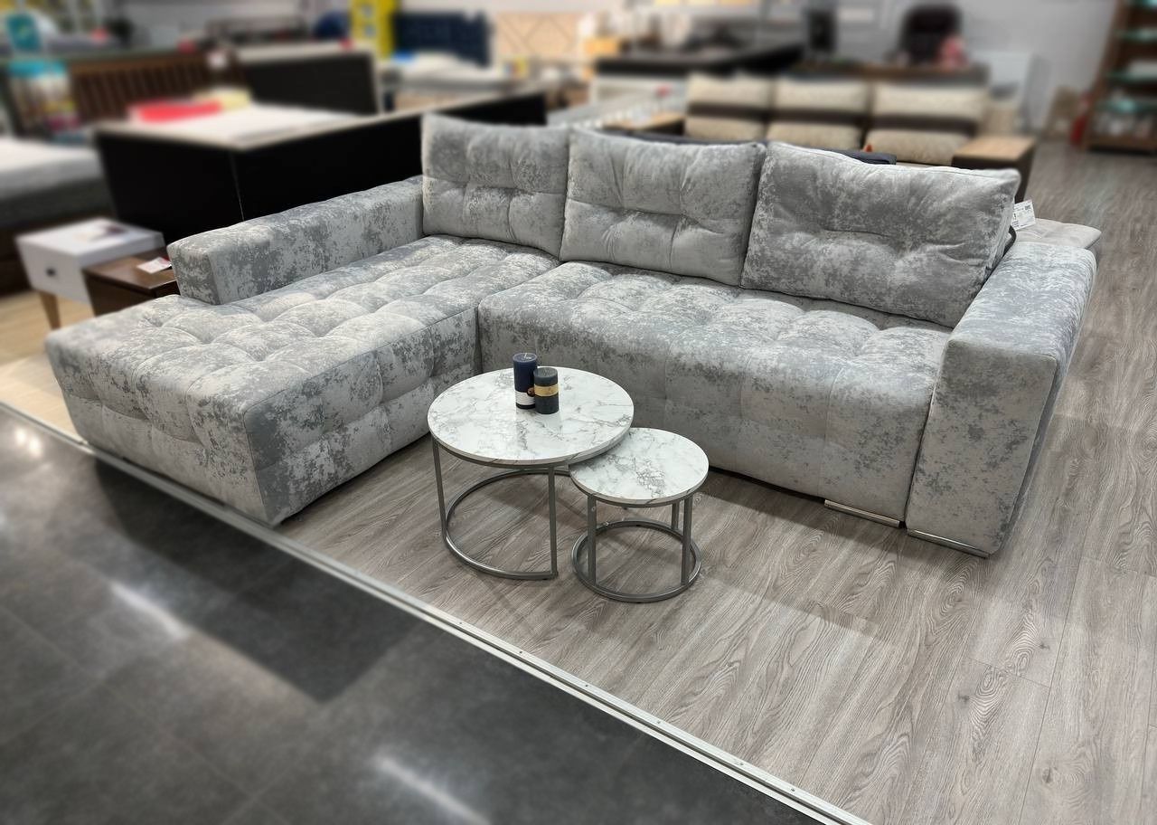 Диван Бостон VIP 296х210см (Угловой, Велюр, Ламели, Коричневый, Левый) GPKBSTVIP-L-Malibu14 фото