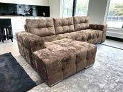 Диван Бостон VIP 296х210см (Угловой, Велюр, Ламели, Коричневый, Левый) GPKBSTVIP-L-Malibu14 фото 11