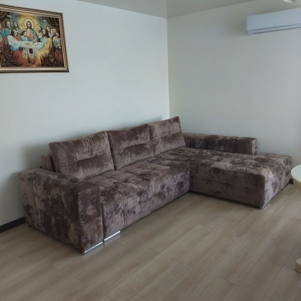 Диван Бостон VIP 296х210см (Угловой, Велюр, Ламели, Коричневый, Левый) GPKBSTVIP-L-Malibu14 фото