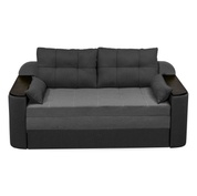 Двухспальный диван Гранд 200х100см (ППУ 28, Холлофайбер, МДФ) Светло-серый с серым GPdgrn-7-14 фото