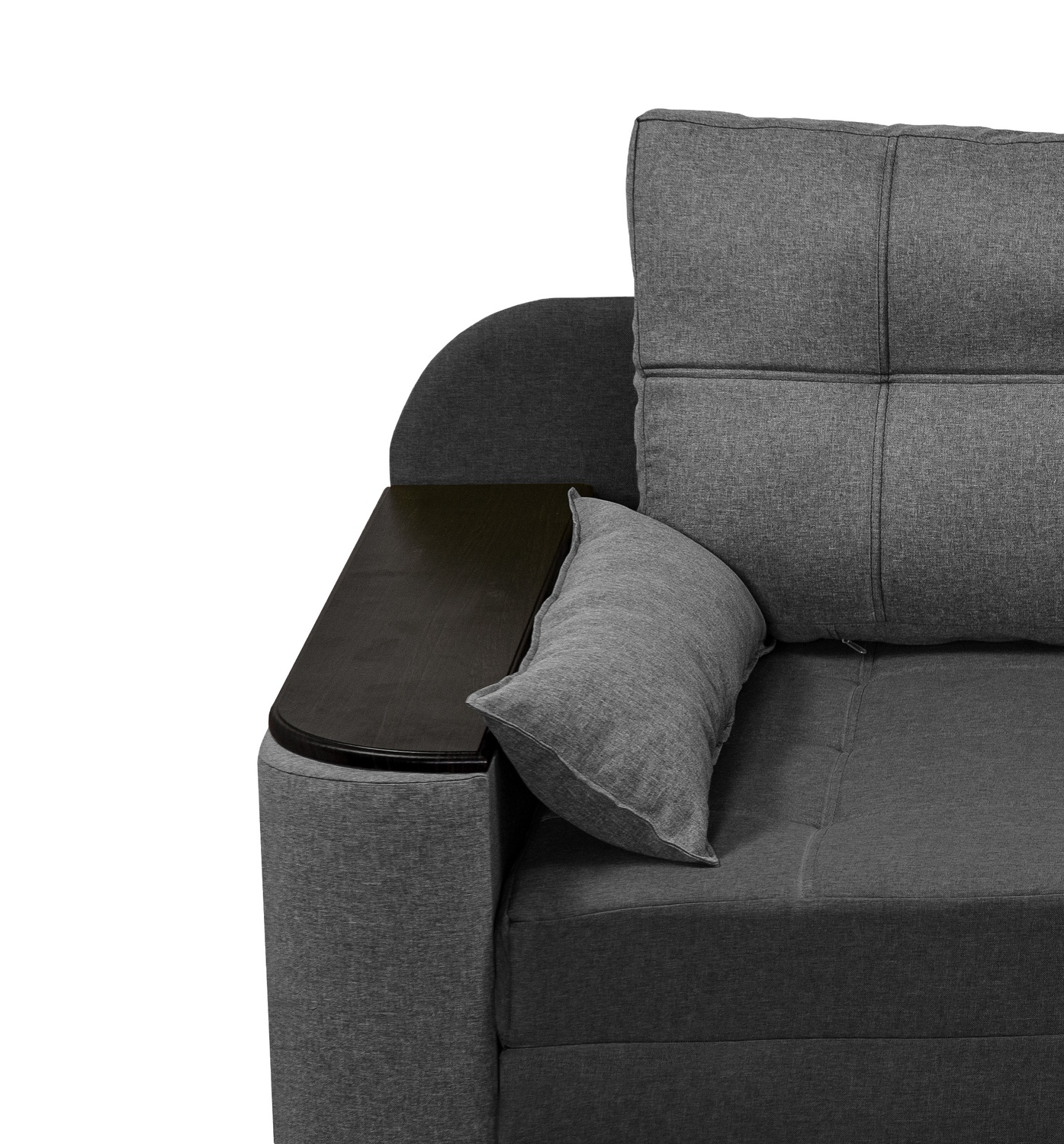 Двоспальний диван Гранд 200х100см (ППУ 28, Холлофайбер, МДФ) Сірий з світло-сірим GPdgrn-14-7 фото