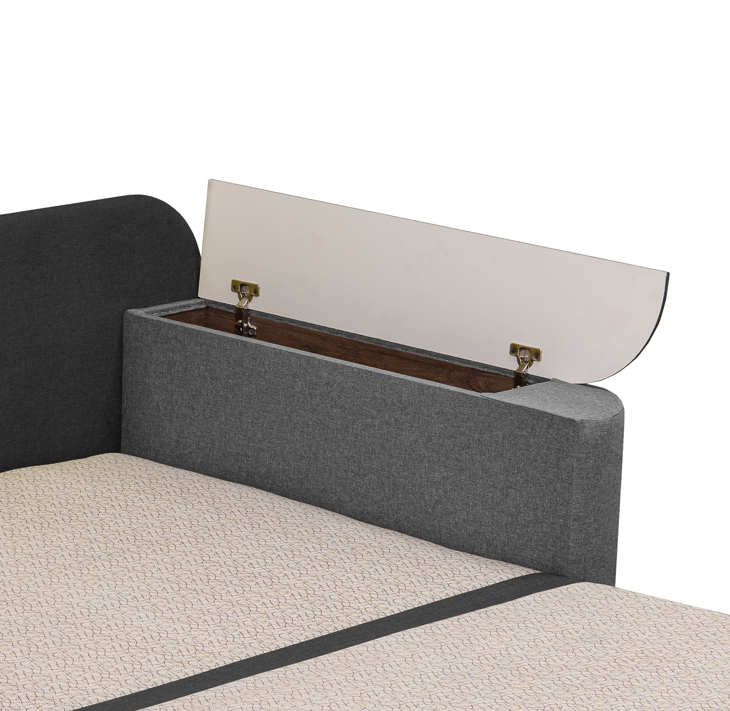 Двухспальный диван Гранд 200х100см (ППУ 28, Холлофайбер, МДФ) Серый с светло-серым GPdgrn-14-7 фото