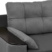 Двухспальный диван Гранд 200х100см (ППУ 28, Холлофайбер, МДФ) Серый с светло-серым GPdgrn-14-7 фото 3