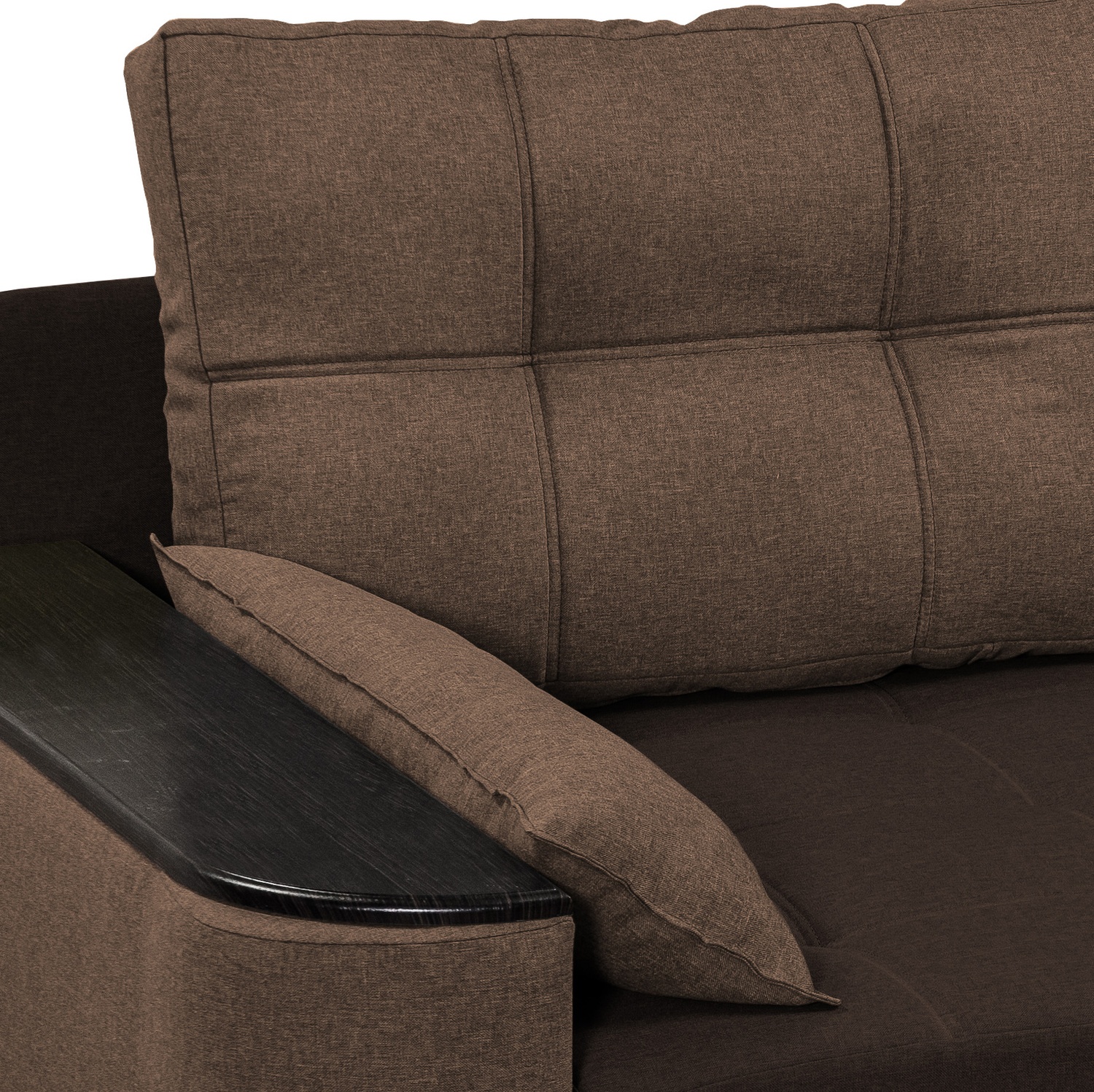 Двоспальний диван Гранд 200х100см (ППУ 28, Холлофайбер, МДФ) Коричневий з бежевим GPdgrn-3-21 фото