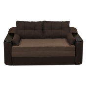 Двухспальный диван Гранд 200х100см (ППУ 28, Холлофайбер, МДФ) Бежевый с коричневым GPdgrn-21-3 фото