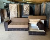 Диван Канада 260х155см (Кутовий, Рогожка, Ламелі, Бежевий з коричневим, Лівий) GPKNVD-21-3L фото 7