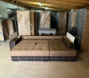 Диван Канада 260х155см (Кутовий, Рогожка, Ламелі, Бежевий з коричневим, Лівий) GPKNVD-21-3L фото 9